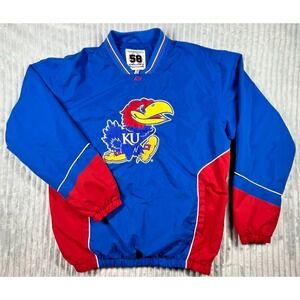 University Of Kansas Jayhawks Vintage Pullover Jacket Mens M Embroidered College